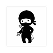 Tiny Ninja Holding Throwing Star Zelfinktende Stempel (Design)