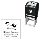 Tiny Ninja Large Chicken Address Zelfinktende Stempel (In situ)