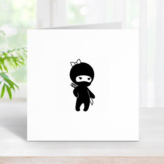 Tiny Ninja Meisje 1x1 Rubberstempel