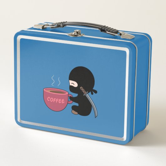 Tiny Ninja met grote koffie Mok blauw (Voorkant)