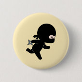 Tiny Ninja onderweg op Geel Ronde Button 5,7 Cm (Voorkant)