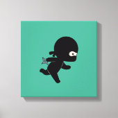 Tiny Ninja Op groen Canvas Afdruk (Voorkant)