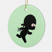 Tiny Ninja Op groen Keramisch Ornament (Links)
