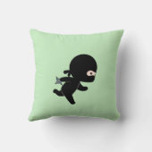 Tiny Ninja op groen Kussen (Achterkant)