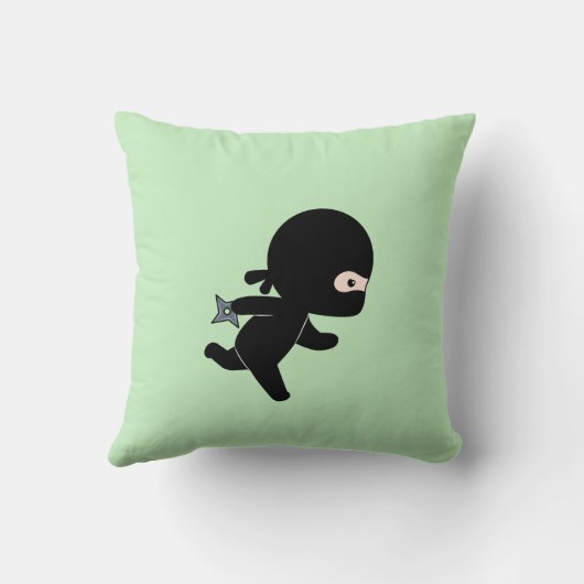 Tiny Ninja op groen Kussen (Achterkant)