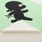 Tiny Ninja Op groen Sherpa Deken (3/4)