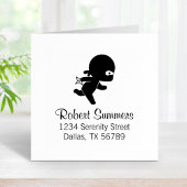 Tiny Ninja Running Address Rubberstempel