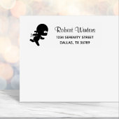 Tiny Ninja Running Address Zelfinktende Stempel
