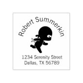 Tiny Ninja Running Arch Address Rubberstempel (Afrduk)