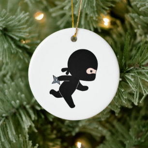 Tiny Ninja Running Keramisch Ornament