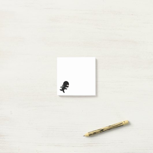 Tiny Ninja Running Post-it® Notes (Op bureau)