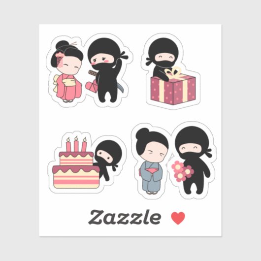 Tiny Ninja Set 5 Sticker (Vel)