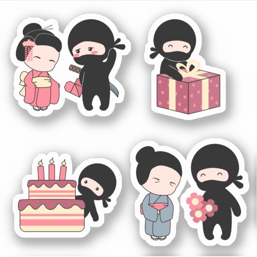 Tiny Ninja Set 5 Sticker (Voorkant)