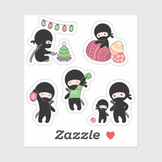 Tiny Ninja Set 6 Sticker (Vel)