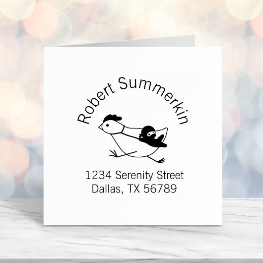 Tiny Ninja Taming Chicken Arch Address Zelfinktende Stempel