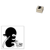 Tiny Ninja Vouwen Origami Star 1x1 Rubberstempel (Gestempeld)