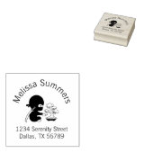 Tiny Ninja Watering Bonsai Tree Adres Rubberstempel (Gestempeld)