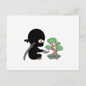 Tiny Ninja Watering Bonsai Tree Briefkaart (Voorkant)