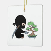 Tiny Ninja Watering Bonsai Tree Keramisch Ornament (Links)