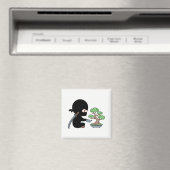 Tiny Ninja Watering Bonsai Tree Magneet (Insitu (Vaatwasser))