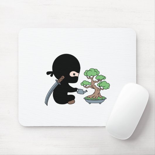 Tiny Ninja Watering Bonsai Tree Muismat (Met muis)