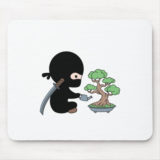 Tiny Ninja Watering Bonsai Tree Muismat (Voorkant)