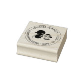 Tiny Ninja Watering Bonsai Tree Round Address Rubberstempel (Stempel)