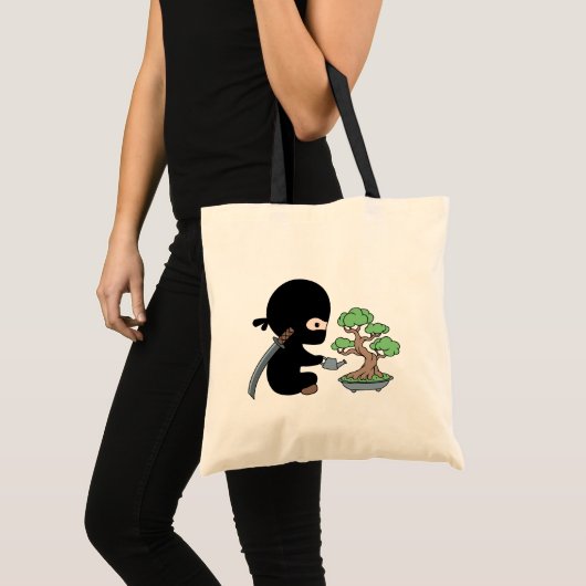 Tiny Ninja Watering Bonsai Tree Tote Bag (Voorkant (product))