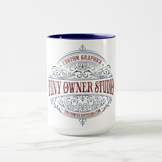 Tiny Owner Studio Fancy Logo Combo Mok, 15 oz Mok (Midden)