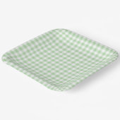 Tiny Pale Green and White Gingham Papieren Bordje (Gebogen)