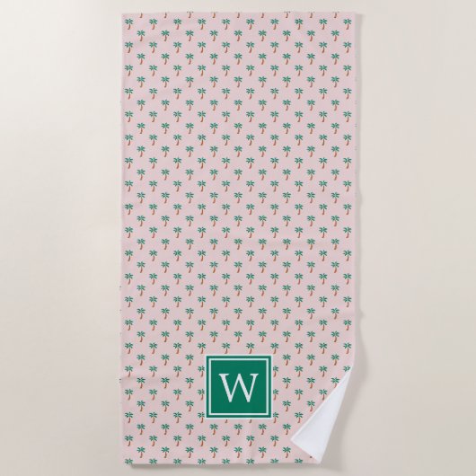 Tiny Palms | Monogrammen Strandlaken (Voorkant)