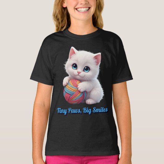 Tiny Paws Big Smiles Kitten T-shirt (Voorkant)