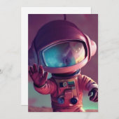 Tiny Pink Alien Feestdagenkaart (Voorkant / Achterkant)