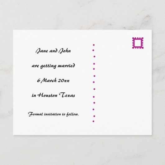 Tiny Pink Circles Bewaar de datum Briefkaart Sjabl (Achterkant)