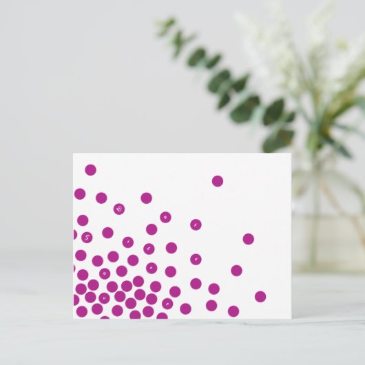 Tiny Pink Circles Bewaar de datum Briefkaart Sjabl (Staand voorkant)