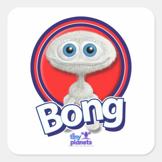 Tiny Planets Bong - Wat? Vierkante Sticker (Voorkant)