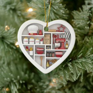 Tiny Planken: Bakeditie 2D print Liefde voor Bakke Keramisch Ornament