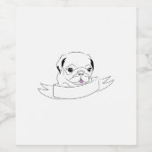 Tiny Pug Wijn Etiket (Enkel label)