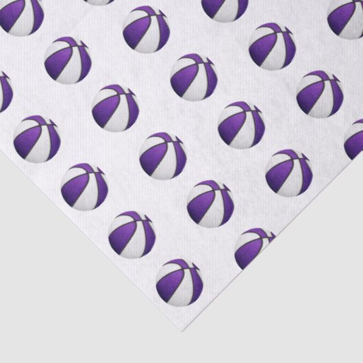 tiny purple white basketballs pattern tissuepapier (Detail)