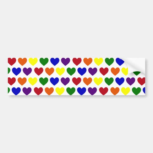 Tiny Rainbow Hearts Bumpersticker (Voorkant)