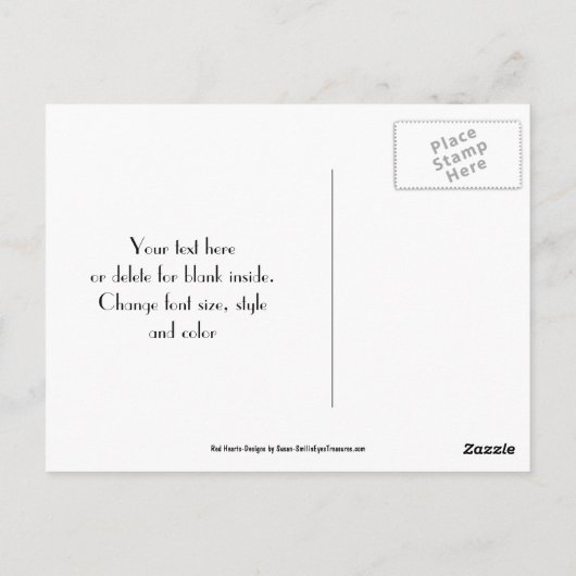 Tiny Red Hearts Bedankt Briefkaart (Achterkant)