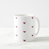 Tiny Red Hearts Minimalist Pattern Coffee Mug (Devant droit)