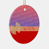 Tiny Red Hearts Ribbon Foto Ornament (Rechts)