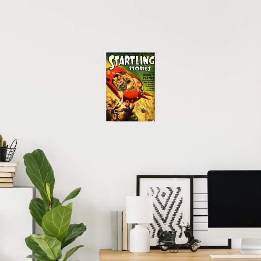 Tiny Red Spaceship Poster (Thuiskantoor)