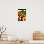 Tiny Red Spaceship Poster (Keuken)