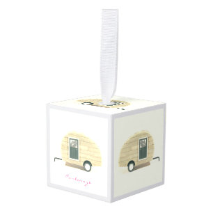 Tiny Retro  camper Kubus Ornament