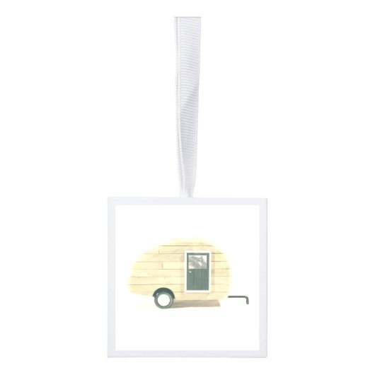 Tiny Retro  camper Kubus Ornament (Rechts)