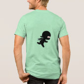 Tiny Running Ninja op Heart Tri-Blend Shirt (Achterkant)