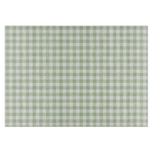 Tiny Sage and White Gingham Snijplank (Voorkant)