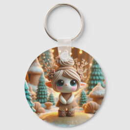 Tiny Schattige Branch Clay Elf Sleutelhanger